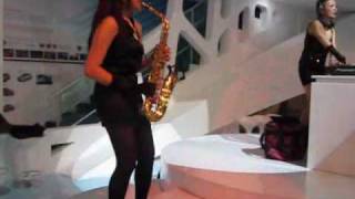 NanaLee Saxophone feat. Dj Mayfa on boot Proton (Indonesia International Motor show)