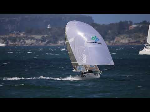 12 Foot Skiff Under Spinnaker Sydney Harbour