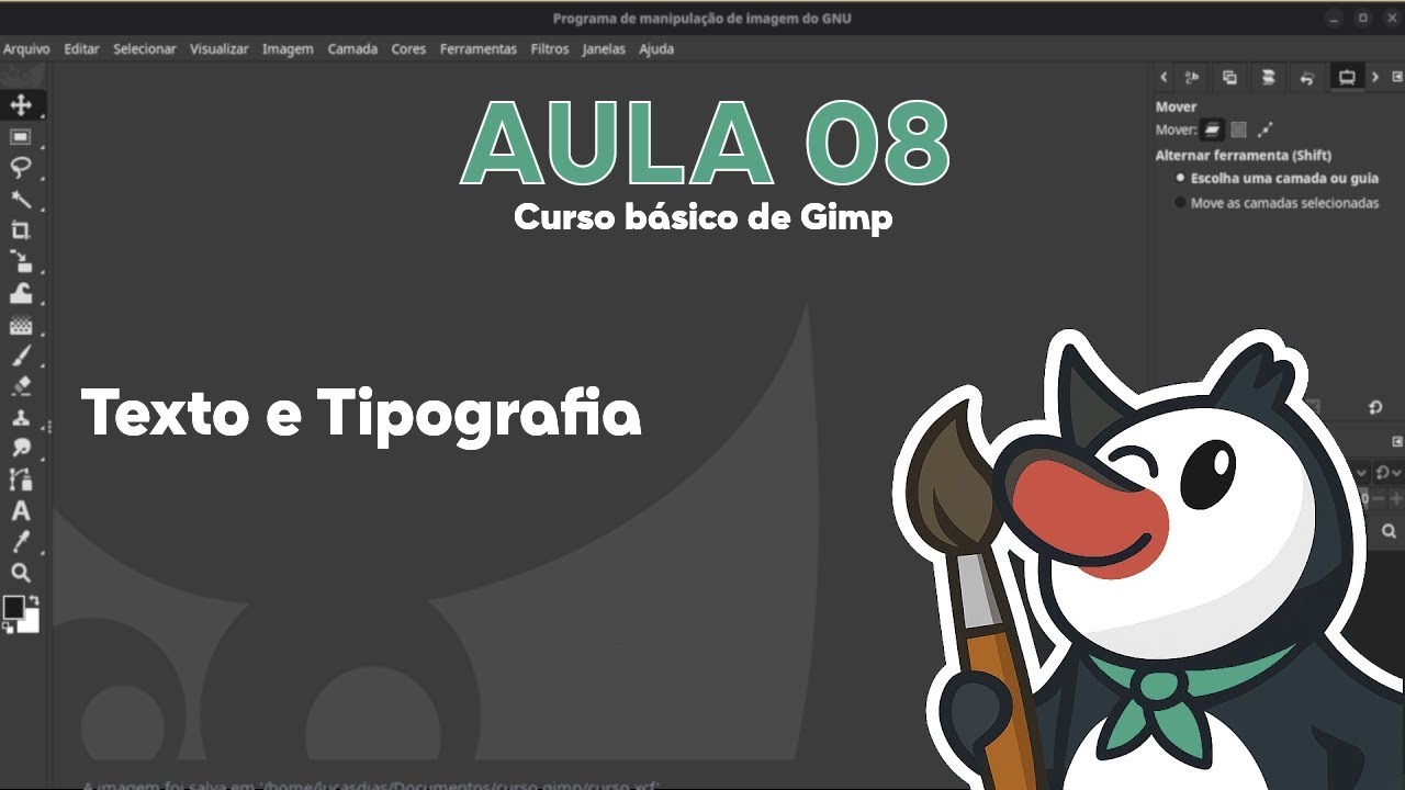 Curso basico de Gimp Aula 08 Texto e Tipografia