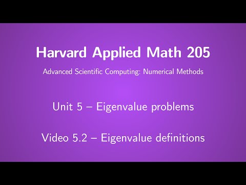 Harvard AM205 video 5.2 - Eigenvalue definitions