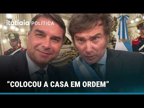 FLÁVIO BOLSONARO FAZ HOMENAGEM PARA MILEI NA ARGENTINA: 'COLOCOU A CASA EM ORDEM'