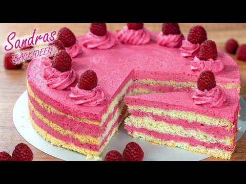 Himbeer-Buttercreme-Torte - so fruchtig | Valentinstagstorte