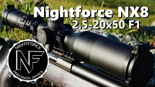 Video: Nightforce NX8 F1 2.5-20x50 SF ZeroStop Belyst FFP MIL-C