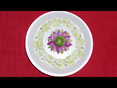 How to make Cucumber & Onion Garnish-Vegetable Decoration