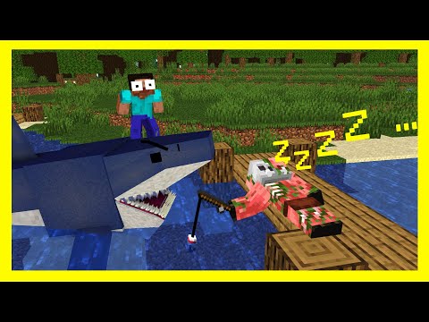Monster School Fishing  CHALLENGE - Funny Minecraft Animation