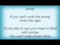 Tracy Byrd - Undo The Right Lyrics