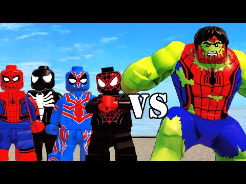 TEAM SPIDER-MAN VS HULK - SPIDERMAN - EPIC BATTLE