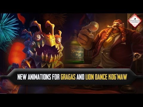 PBE: New Animations for Gragas and Lion Dance Kog'Maw