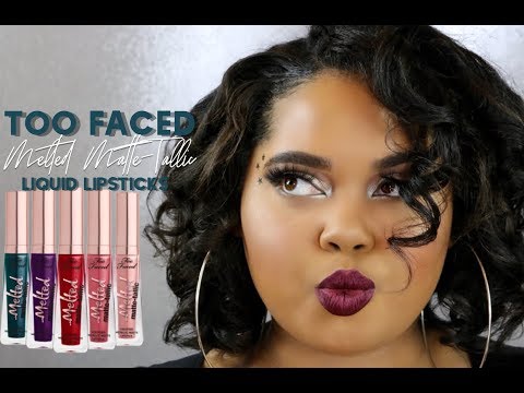 Too Faced Melted Matte-Tallic Liquified Lipstick Review + Try On Session | ALL Shades Video