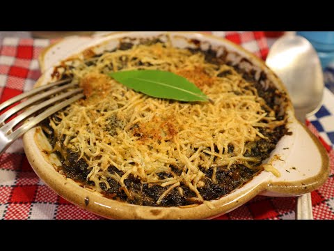 Hard-boiled Egg Florentine Gratin with Smoked Bacon