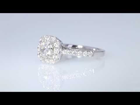 1.18CT Round Brilliant Diamond Halo Engagement Ring Cert/Appr $6K $2995