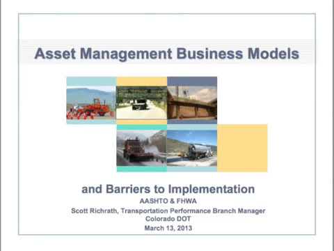 TAM Webinar 3: Asset Management Business Models and Barriers to Implementation