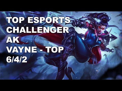 Top Esports Challenger AK Top Vayne vs Kalista - KR Challenger Rank Game 10.7