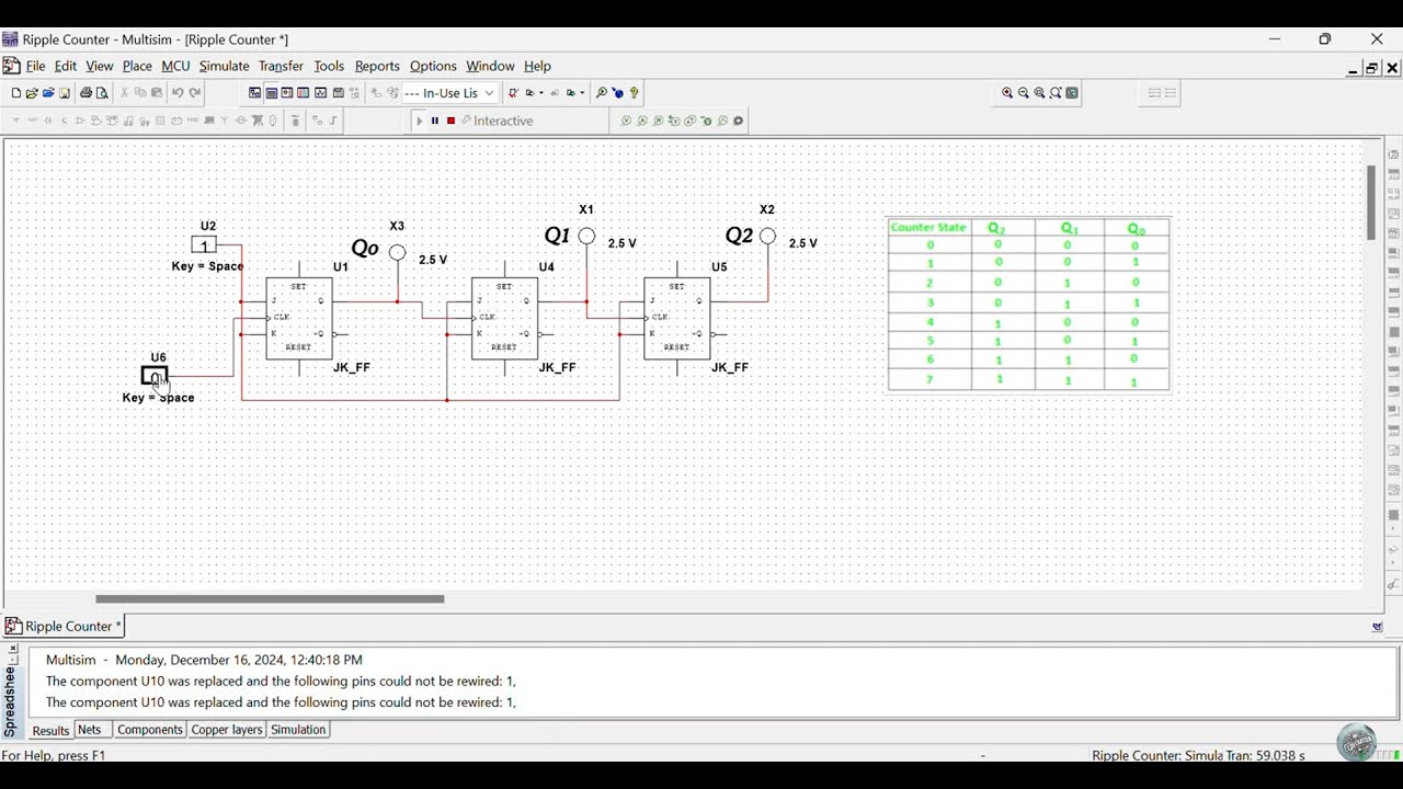 3 Bit Down Counter || how to make 3 bit up counter || Multisim Simulation || Digital Electronics