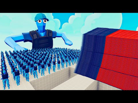 100x POLICE MAN + 1x GIANT vs 3 EVERY GOD - Totally Accurate Battle Simulator TABS