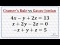 Cramer S Rule Vs Gauss Jordan Elimination