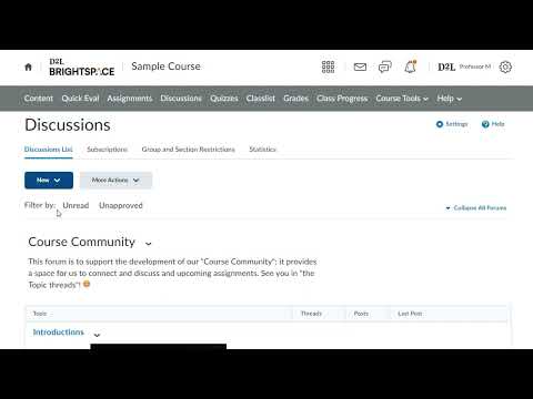 Create A Discussion Forum Instructor