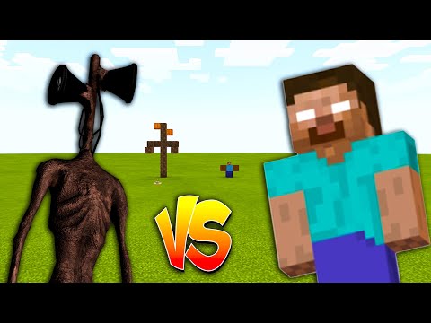 Siren Head vs Herobrine in Minecraft