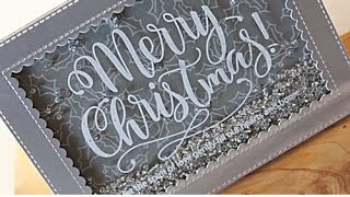 Mama Elephant Merry Christmas Wishes Silver & White Shaker Card