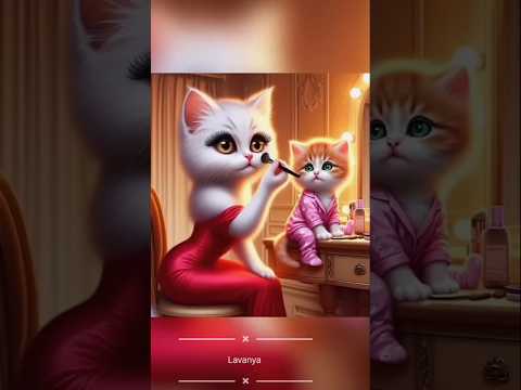 Cute Kitten of Cat is doing Makeup for the First Time #cat #catstory #catlover