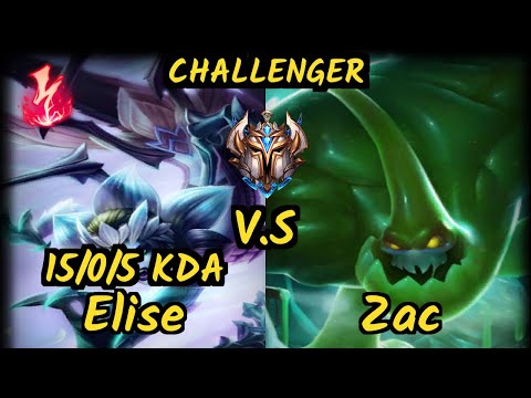 Minerva (ELISE) vs ZAC - 15/0/5 KDA JUNGLE CHALLENGER GAMEPLAY - BR