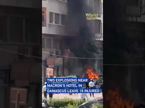 Two explosions near Macron's hotel in Damascus leave 18 injured #worldnow