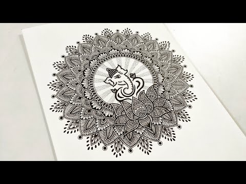 Ganesha Mandala Art How to draw a Mandala for beginners ganeshchaturthi doodle vanithaarts