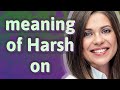Harsh on | meaning of Harsh on