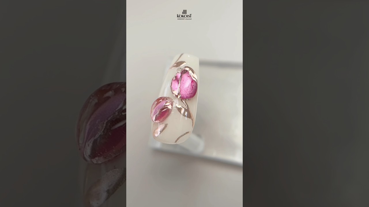 チューリップネイル🌷Tulip nails  #nails #nailart #nailtutorial #naildesign