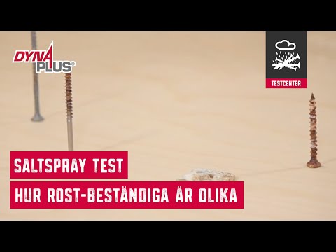 Dynaplus Testcenter - Saltspray-test. Hur rost-beständiga är olika skruvar?
