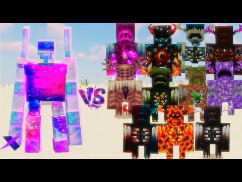 Galaxy Iron Golem VS All Warden Plus (Anniversary Edition) | Minecraft Mob Battle