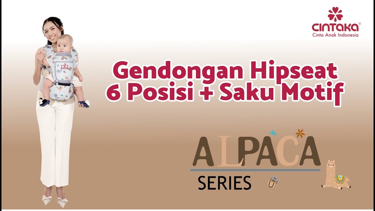 Cintaka Baby  CBG3431   Gendongan Hipseat 6 Posisi + Saku Motif   Alpaca Series