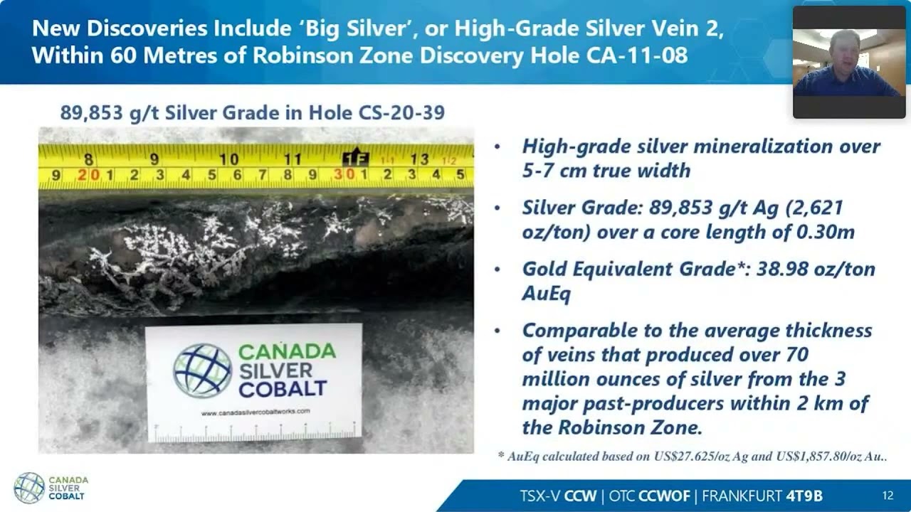 Canada Silver Cobalt Works (TSX-V: CCW) presenting at the Proactive One2One Virtual Forum