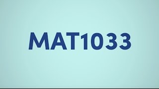 MAT1033 for Business majors