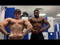 Hot Muscle Guy Jamie Tyler Flex Off With Massive Black Bodybuilder and Lean White Dude