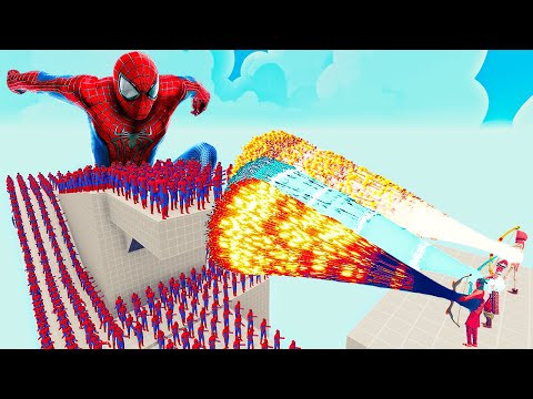 100x SPIDER-MAN + 2x GIANT vs 3x EVERY GOD - Totally Accurate Battle Simulator TABS