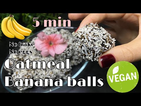 BUSY MORNING! 5 min breakfast Banana Cocoa Balls RECIPE NO BAKE  VEGAN 