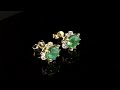 1345217 Earrings 14K with Emeralds and Brilliant Cut Diamonds }}