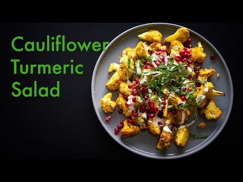 Roasted Cauliflower with Turmeric, Pomegranate, Yogurt and Mint | In Carina's Kitchen