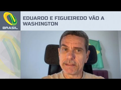 Eduardo Bolsonaro e Paulo Figueiredo acompanham o julgamento de Jair Bolsonaro em Washington