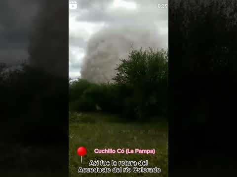 se rompió el acueducto del Río Colorado en Cuchilla Co (La Pampa)