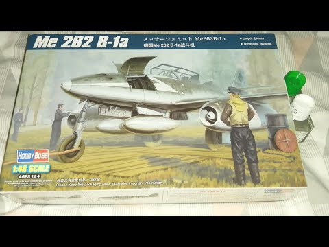 148th scale side build kit from HobbyBoss the "Me 262 B-1a" jet