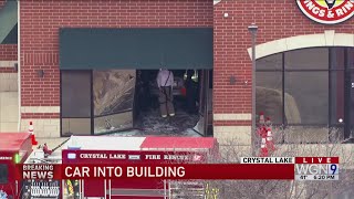 Car reportedly crashes into Crystal Lake