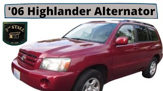 2006 (01-07) Toyota Highlander alternator replacement