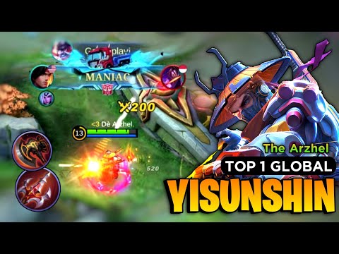 MANIAC! Fast Farm Yss Best Build 2023 [ Yi Sun Shin Top 1 Global Gameplay ] De Arzhel - MLBB