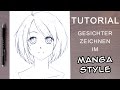 Tutorial How To Draw A Manga Face For Beginners Female Front View GER With EN Subs