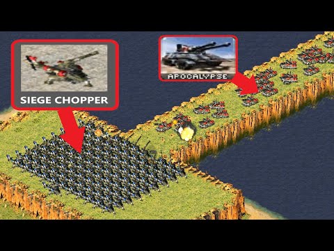 Siege Chopper defending the bridge vs Apocalypse - Same Cost - Red Alert 2