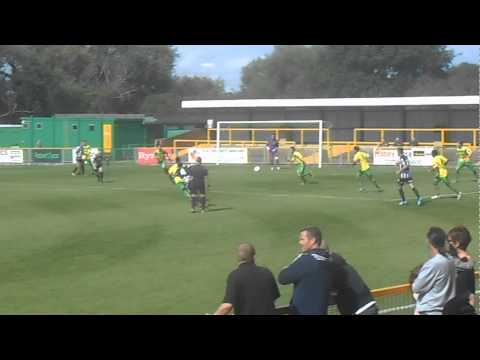 Thurrock 2-0 Dereham Town.  Ryman Isthmian Division 1 North.  Sat24Aug2014