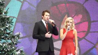 Nathan Pacheco, Katherine Jenkins and Sean Berdy performing &quot;O Holy Night live at Disneyland