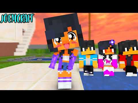 APHMAU + AARON = FAMILY DANCE CREW | CHICKEN WINGS MEME | SHUFFLE DANCE - Minecraft Animation